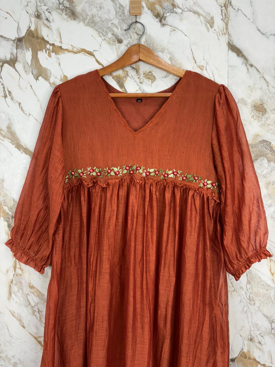 Athivas Handwork Mulchanderi Frock