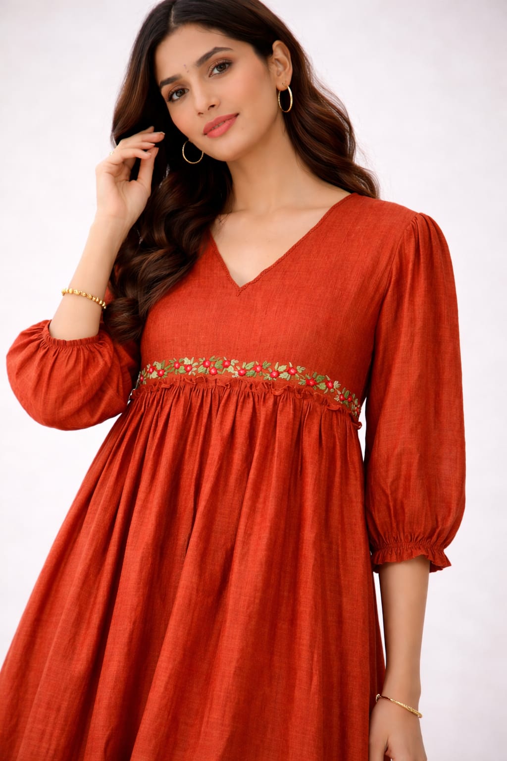 Athivas Handwork Mulchanderi Frock