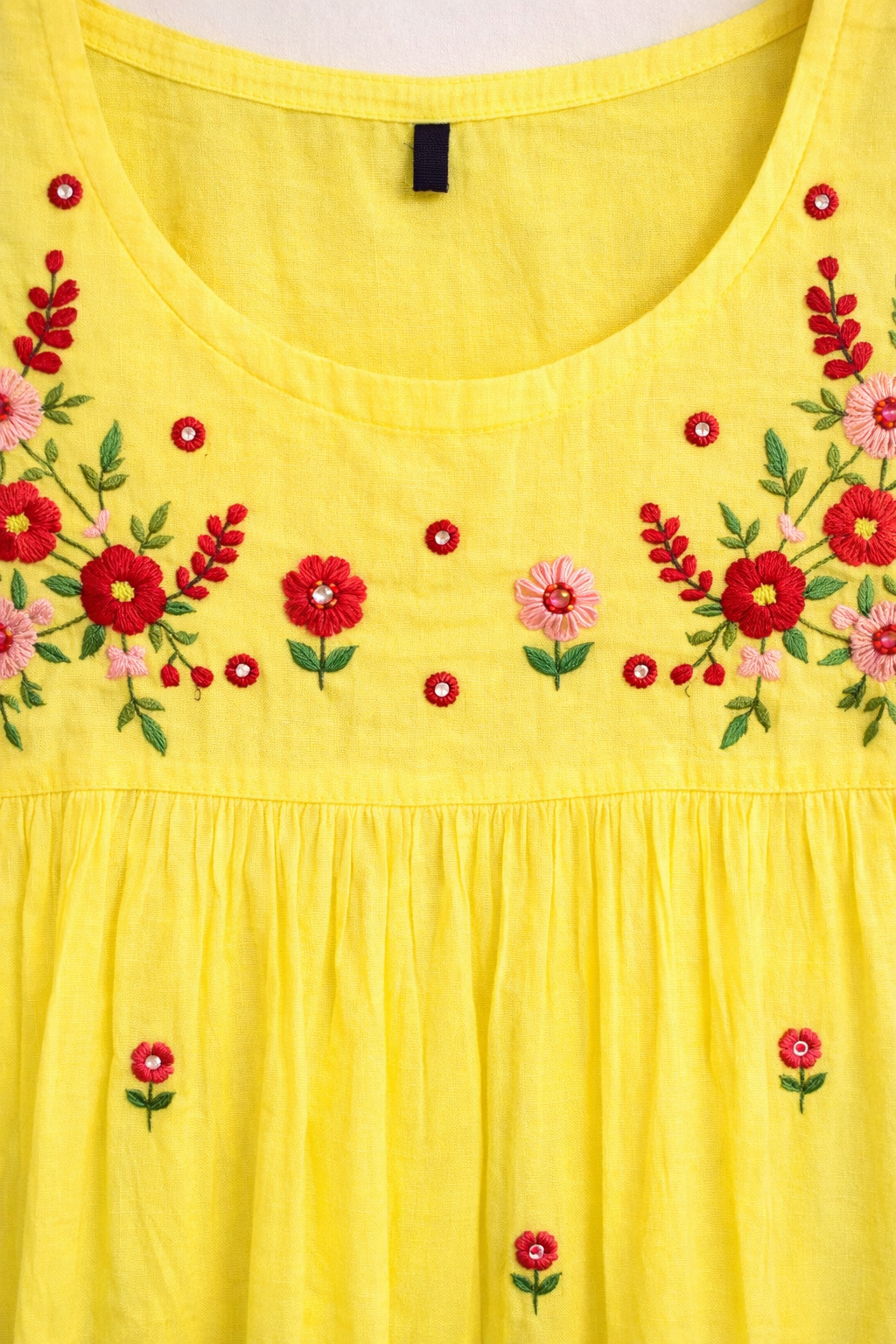 Yellow floral midi dress